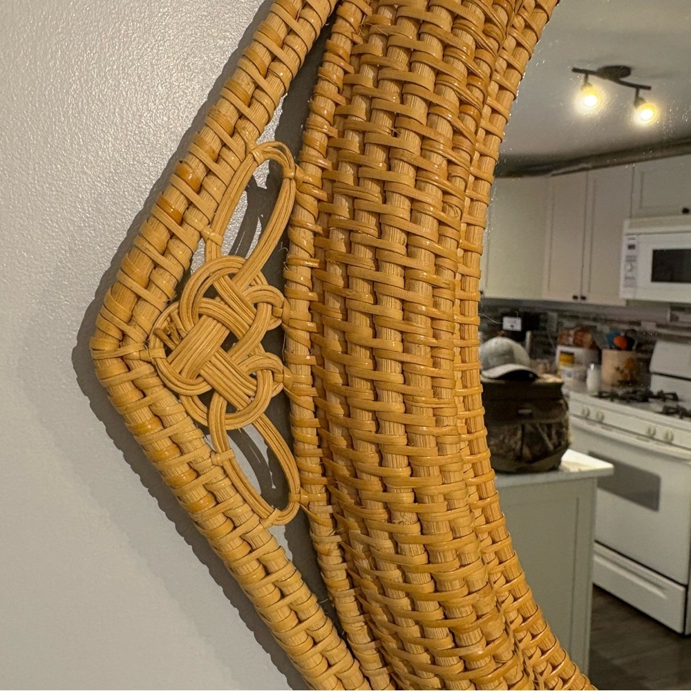 Vintage rattan mirror boho style - Picture 3 of 3